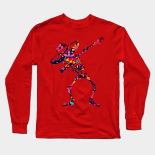 Skull dab dabbing dia de los muertos Long Sleeve T-Shirt